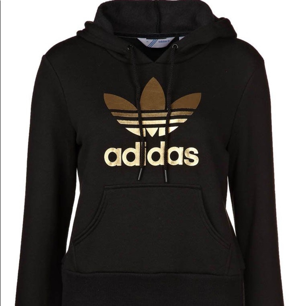Black and gold metals trefoil hoodie